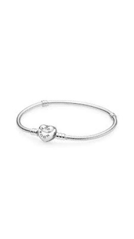 Pulseira Fecho coração  Pavê Cravejado Prata 925